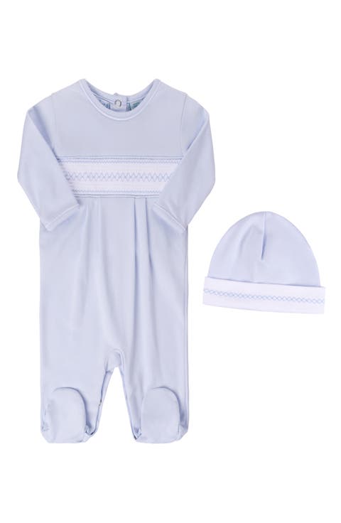 Smocked Argyle Footie & Hat Set (Baby)