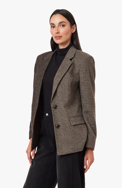 Habitual Mixed Pattern Blazer In Brown
