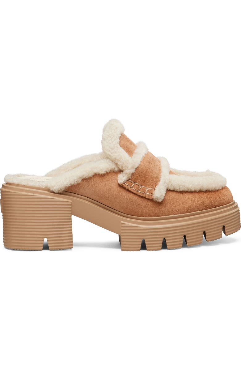 Stuart Weitzman Lennox Genuine Shearling Trim Platform Loafer, Alternate, color, New Camel/ Natural/ Caramel