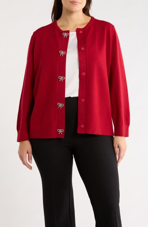 Embellished Bow Cardigan