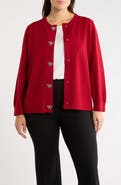 AK ANNE KLEIN Embellished Bow Cardigan