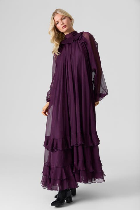 Silk Chiffon Maxi Dress