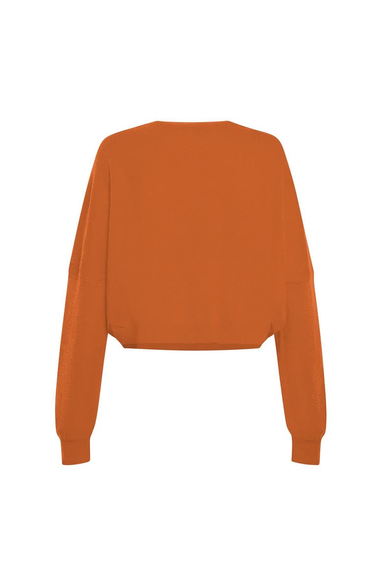 Hype and Vice Women's Hype and Vice Burnt Orange Texas Longhorns Oversized Cropped Ivy Knit Pullover Sweater, Alternate, color, Burnt Orange