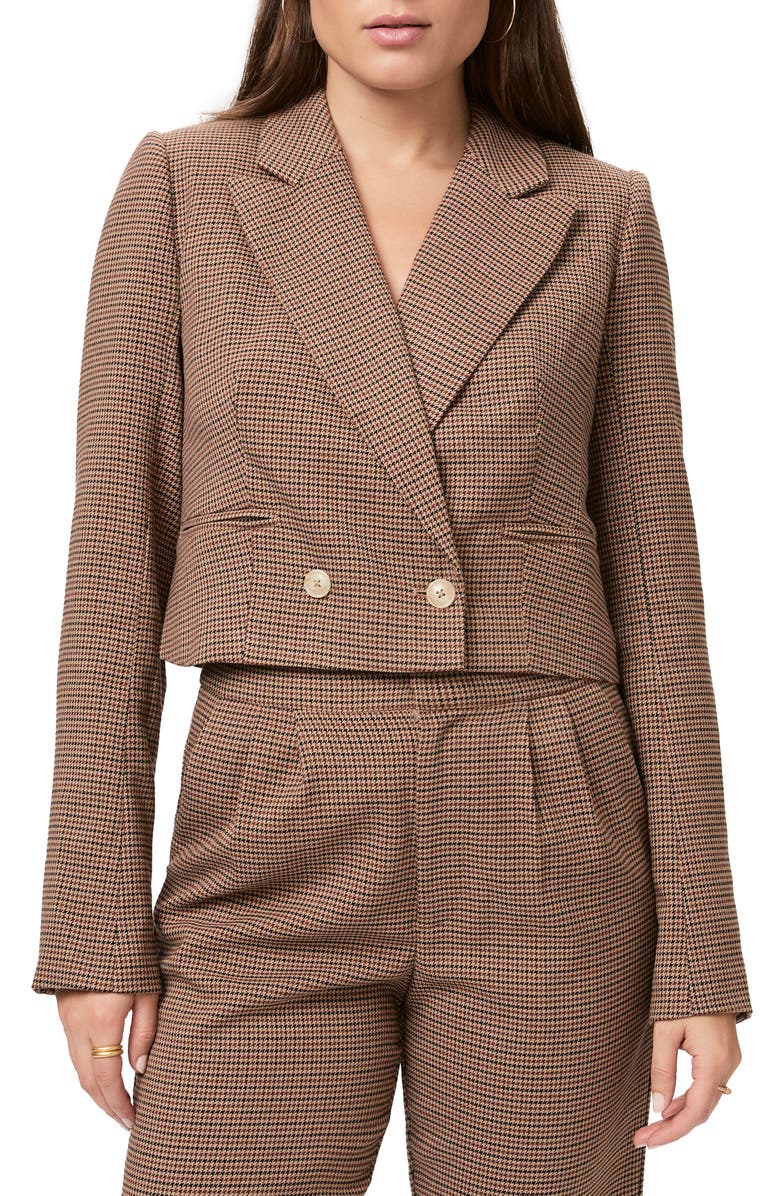 PAIGE Vanna Crop Double Breasted Blazer, Main, color, Rsewood