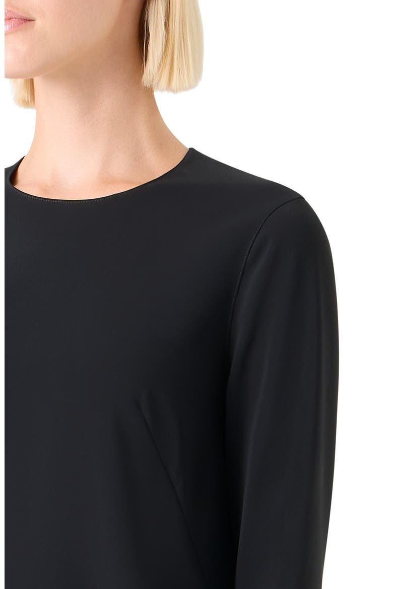 Long Sleeve Shift Dress with 3D Hem, Alternate, color, BLACK