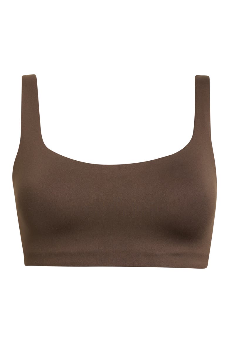 Matte Scoop Neck Bra, Alternate, color, DARK SEPIA