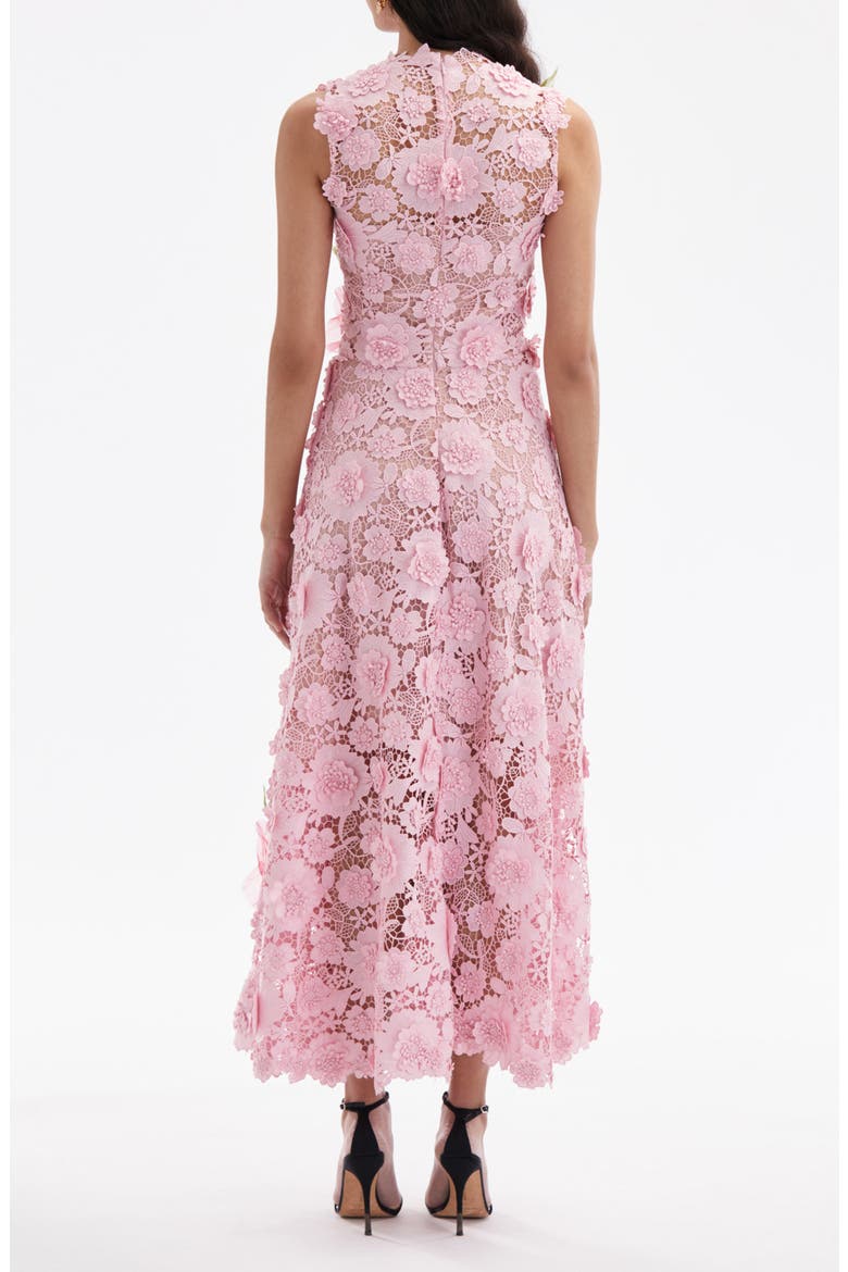 Hibiscus Embroidered Lace Midi Dress, Alternate, color, SOFT PINK