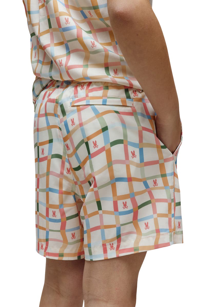 Psycho Bunny Kids' Atlas Bunny Print Swim Trunks, Alternate, color, Pristine