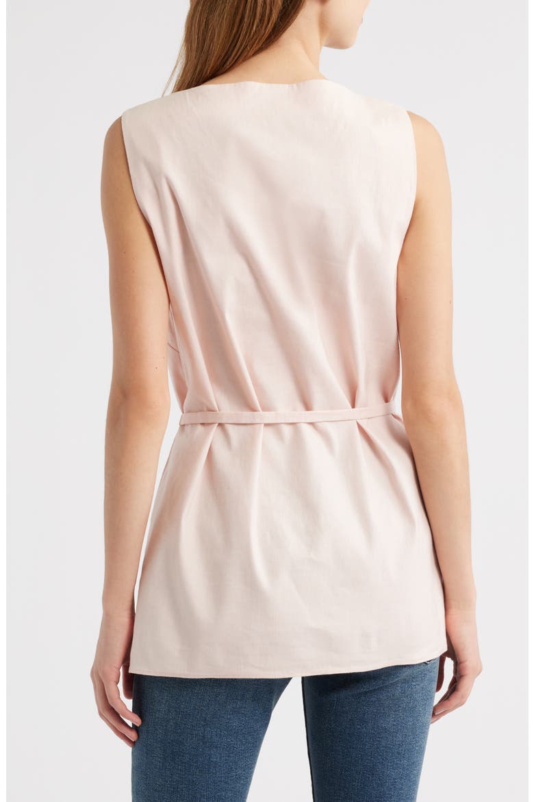 Holland Tie Waist Linen Blend Tunic Top, Alternate, color, ROSE