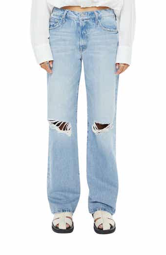 The Maven Mid Rise Ripped Straight Leg Jeans