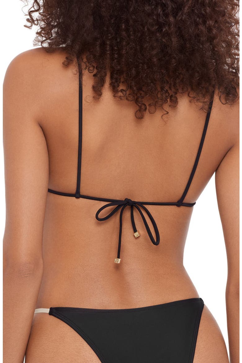 Chain Triangle Bikini Top, Alternate, color, IVORY/BLACK