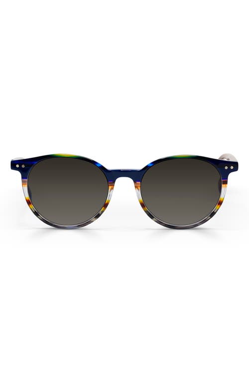 Eyebobs Case Closed 48mm Round Reading Glasses In Blue Stripe