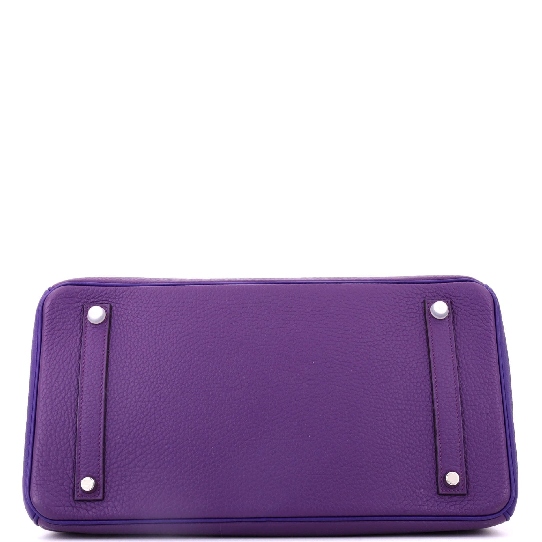 Pre-Owned Hermes Birkin Handbag Bicolor Clemence with Palladium Hardware 35, Alternate, color, Bicolor - Ultraviolet/Iris