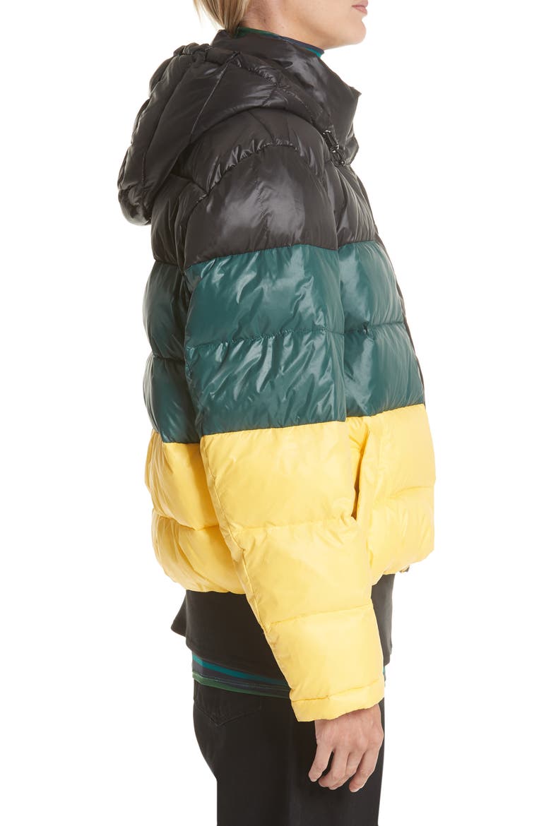PSWL Colorblock Hooded Puffer Coat, Alternate, color, BLACK