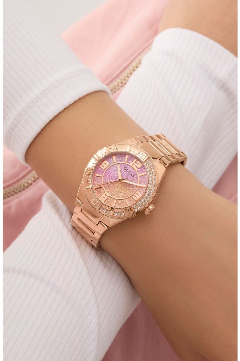 Sangria Pink Ombré Bracelet Watch, 36mm, Alternate, color, ROSE GOLD