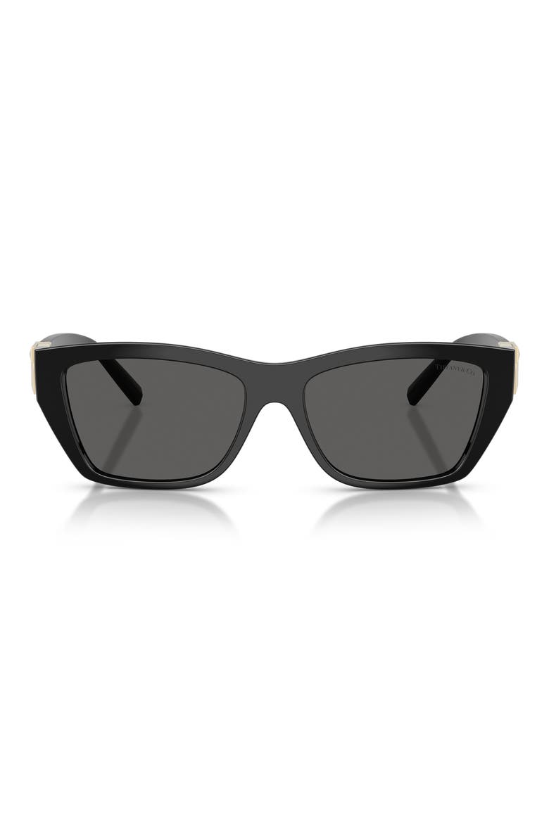56mm Rectangular Sunglasses, Main, color, BLACK / DARK GREY