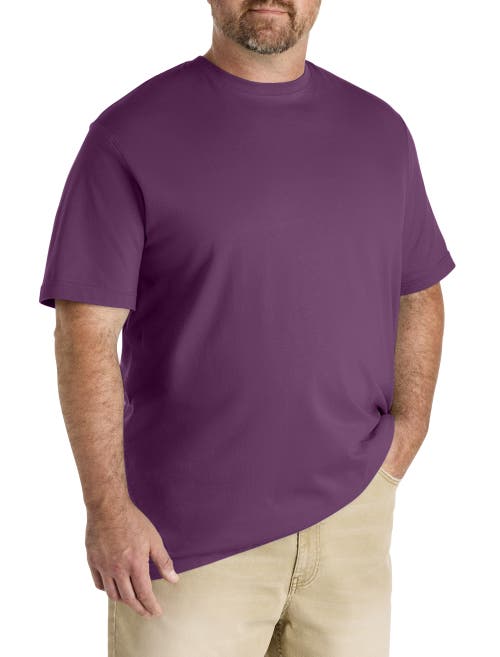 Harbor Bay By Dxl Big & Tall Moisture-wicking Jersey T-shirt In Purple