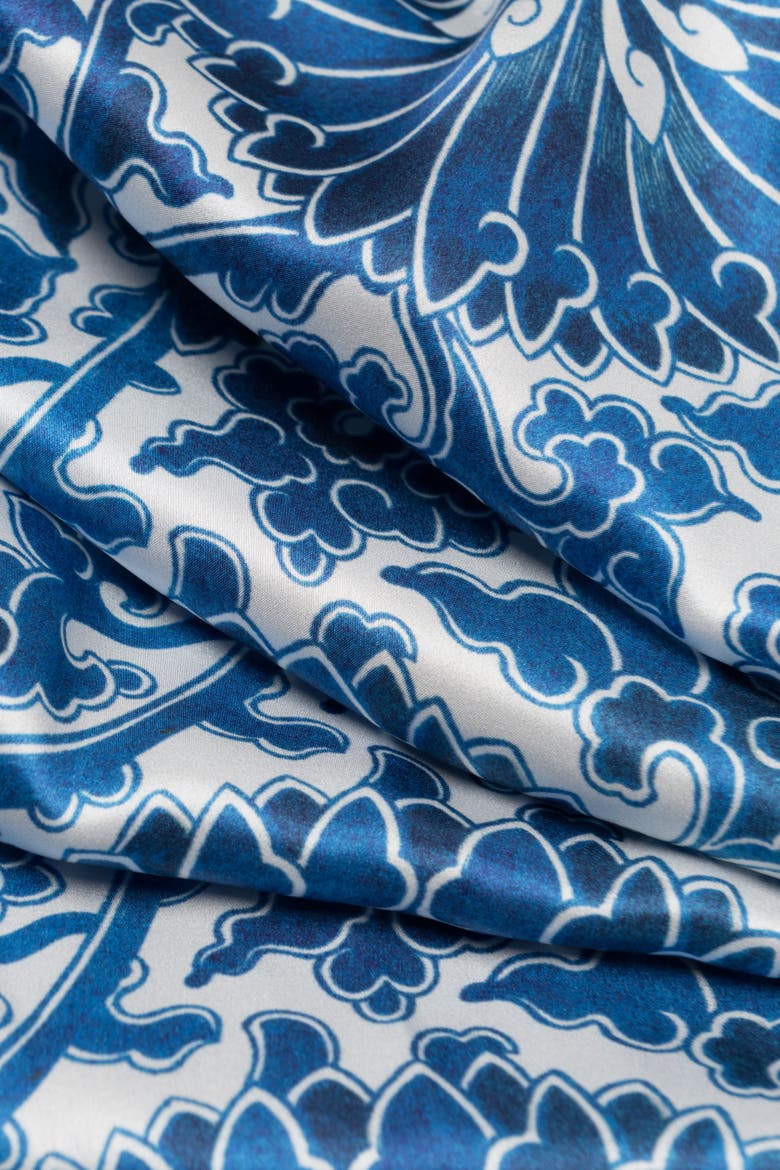 Rosalba - Long Satin Silk Scarf for Women, Alternate, color, Blue