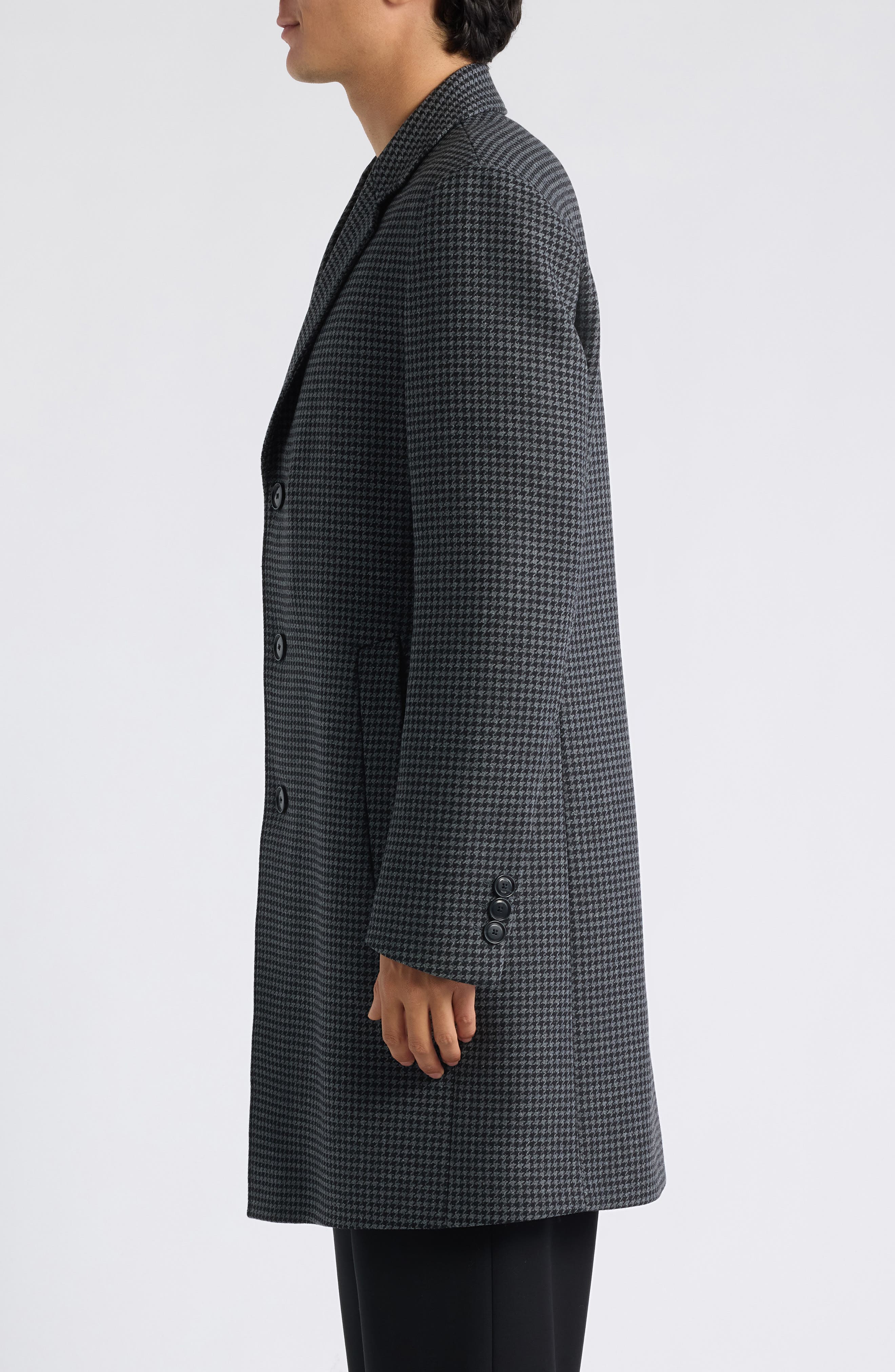 BOSS Houndstooth Wool Blend Coat (Men) | Nordstrom