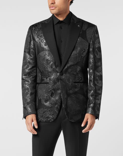 Jacquard Lord Fit Blazer All Over Skull Men