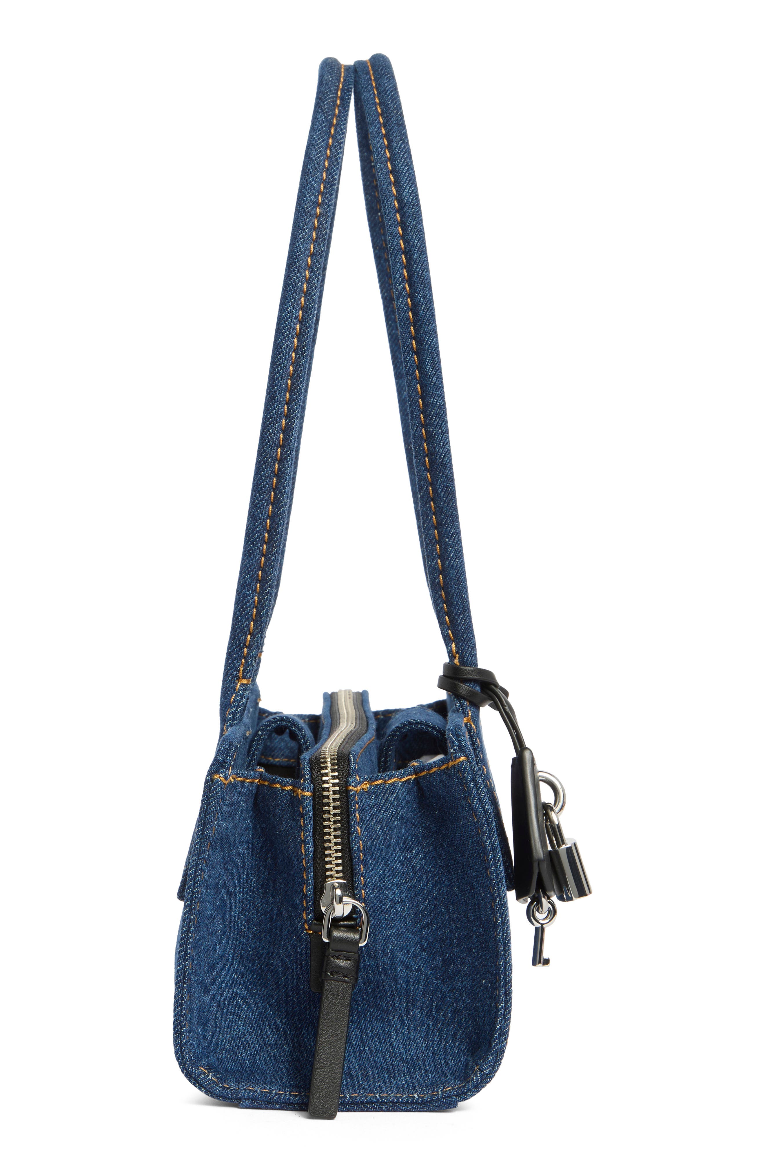 Marc Jacobs Denim Bold Satchel Bag, Alternate, color, Dark Denim