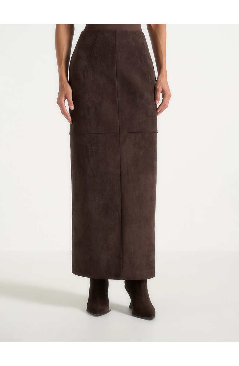 Manière De Voir Celie Suede Maxi Skirt, Alternate, color, Brown