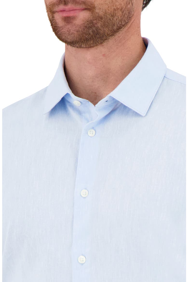 Premium Stretch Linen & Cotton Dress Shirt, Alternate, color, 49 LIGHT BLUE