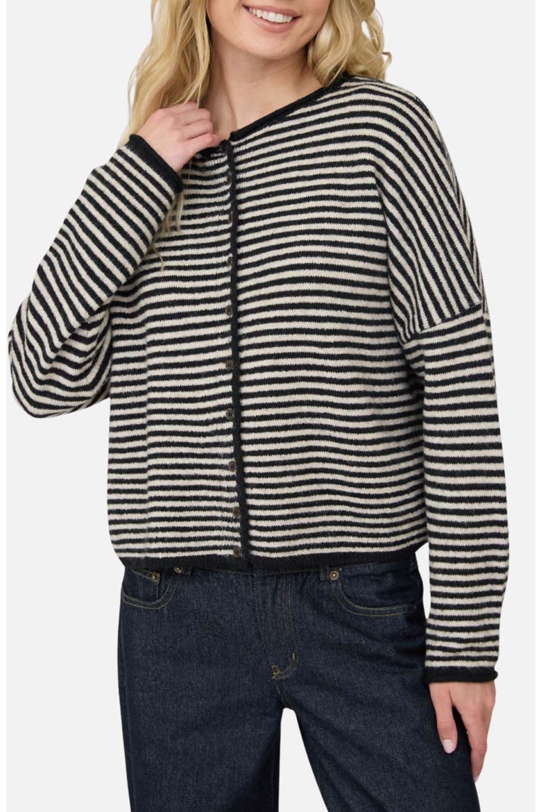 Striped Cardigan, Main, color, BLACK
