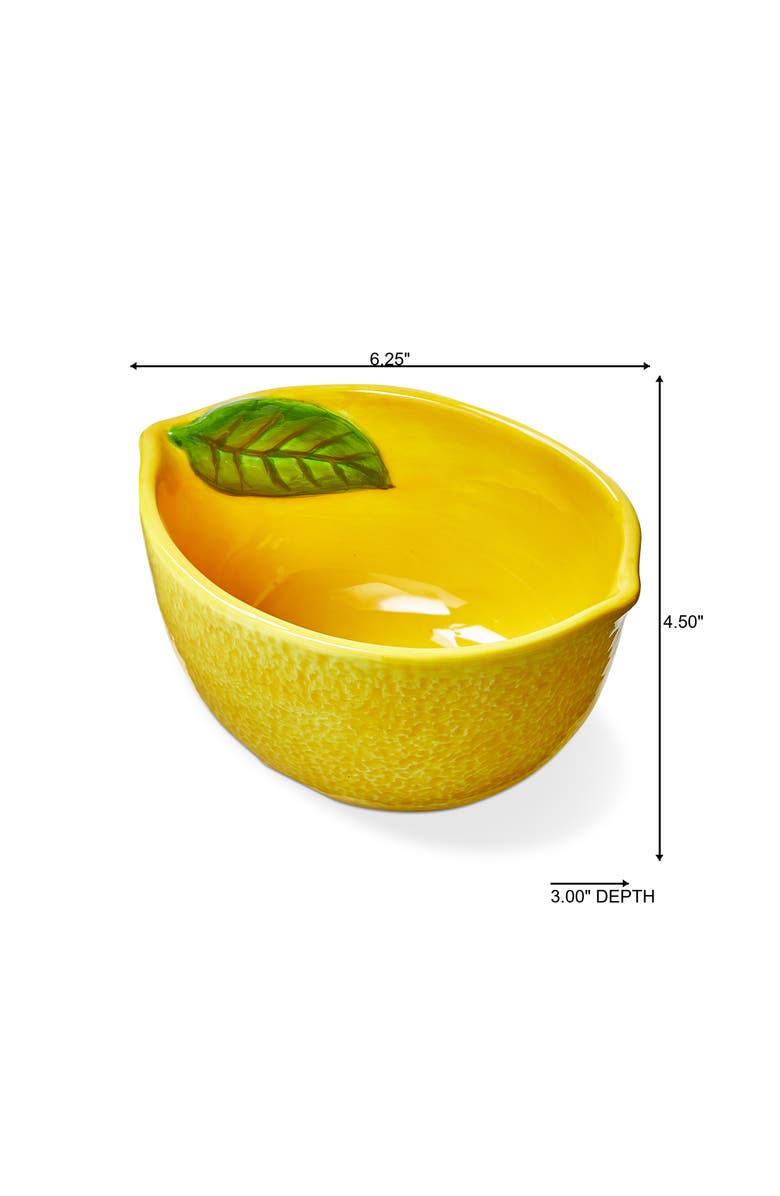 tag Lemon Snack Bowl Yellow Multi Earthenware Summer, Alternate, color, Yellow