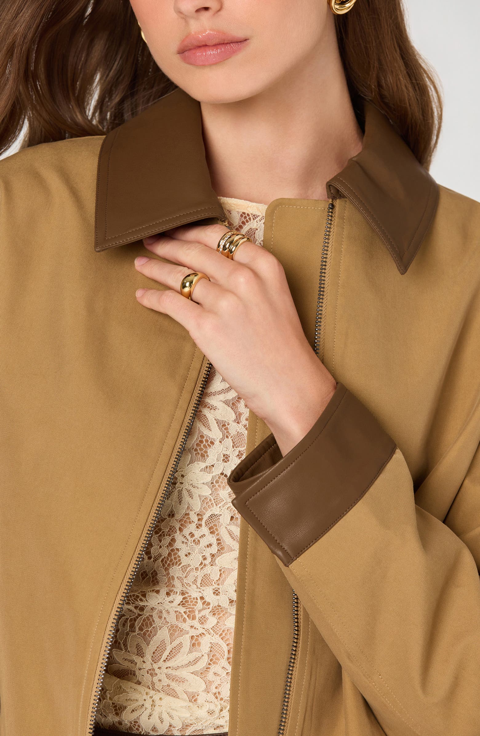 ASTR the Label Contrast Collar Jacket | Nordstromrack