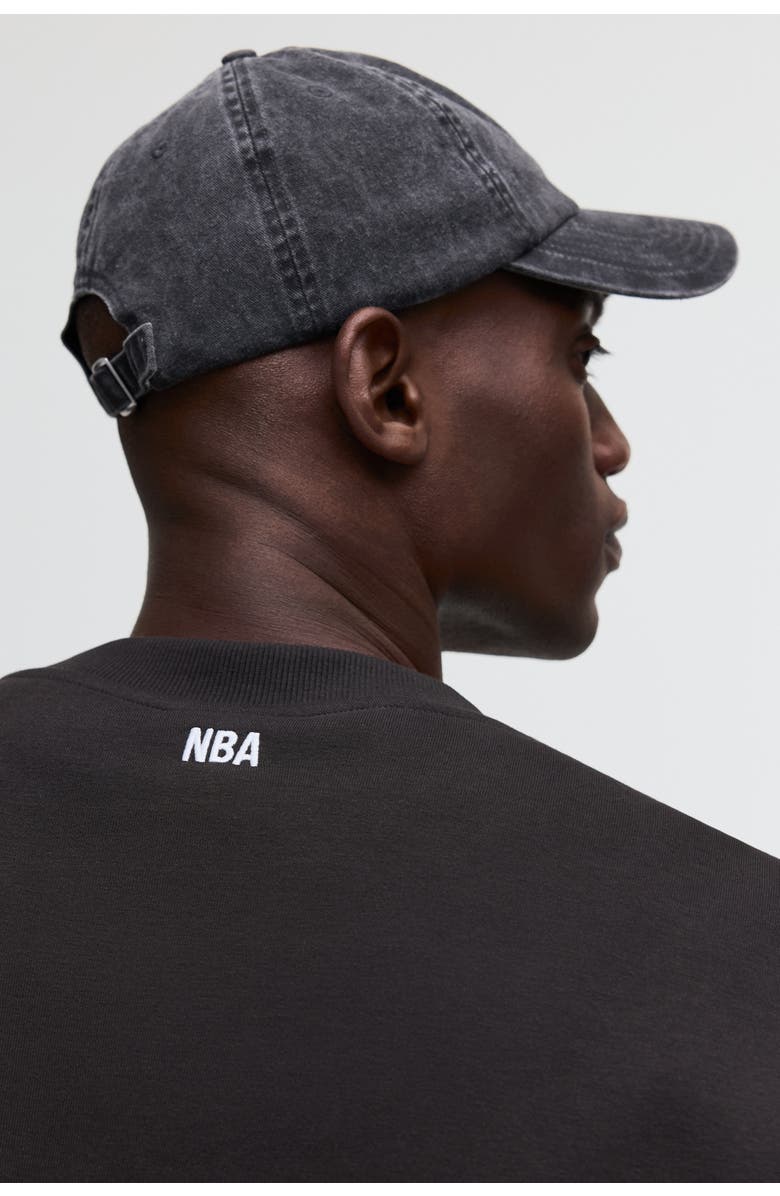 H&M Oversized printed sweatshirt, Alternate, color, Black/Nba