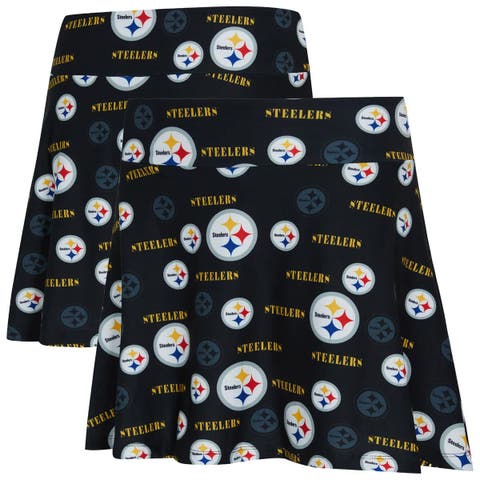 Women's Concepts Sport Black Pittsburgh Steelers Mosaic Allover Print Skort
