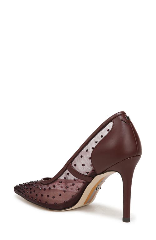 Sam Edelman Hazel Mesh Womens Embellished Faux Leather Pumps In French Burgundy