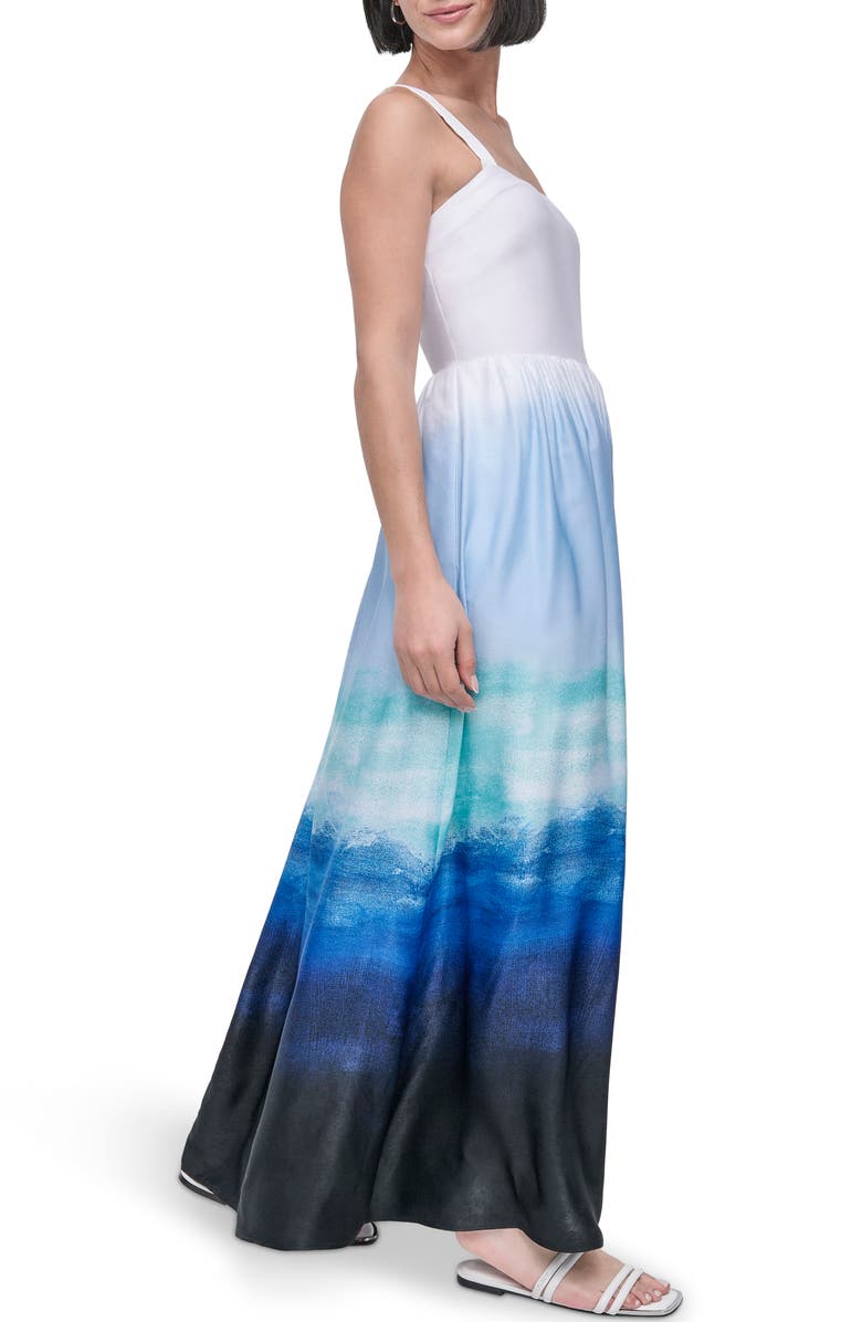 DKNY Ombré Print Satin Dress, Alternate, color, 