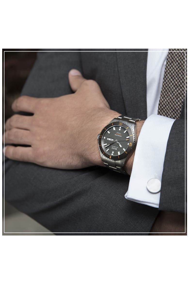 Ocean Star Diver Bracelet Watch, 42mm, Alternate, color, GREY