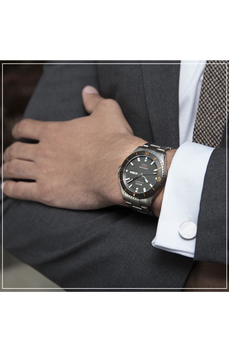 MIDO Ocean Star Diver Bracelet Watch, 42mm, Alternate, color, Grey