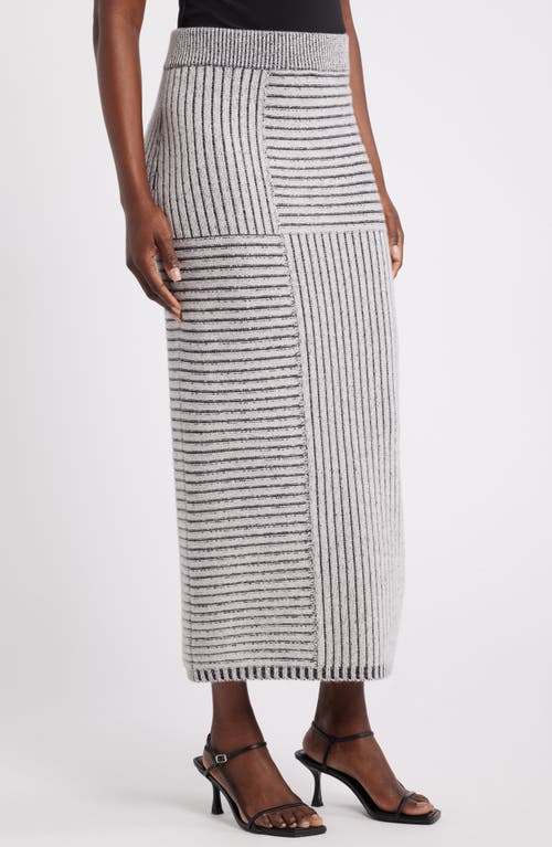Nordstrom X Harlem's Fashion Row Harbison Rib Wool & Cashmere Maxi Sweater Skirt In Ivory Pristine- Black