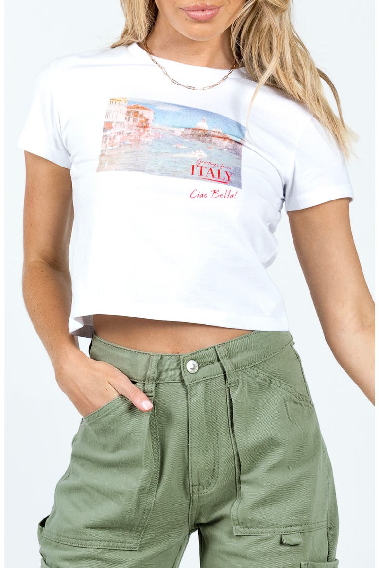 Italy Love Organic Cotton Crop Graphic T-Shirt, Main, color, WHITE
