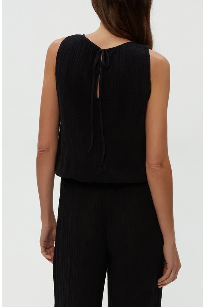 Janelle Tie Neck Tank, Alternate, color, BLACK