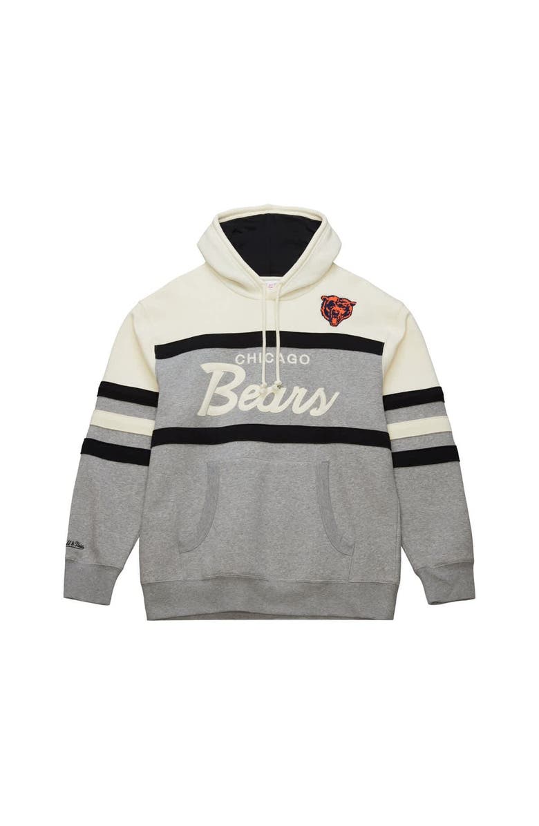 Mitchell & Ness Men's Mitchell & Ness Heather Gray Chicago Bears Head Coach Vintage Logo Pullover Hoodie, Alternate, color,