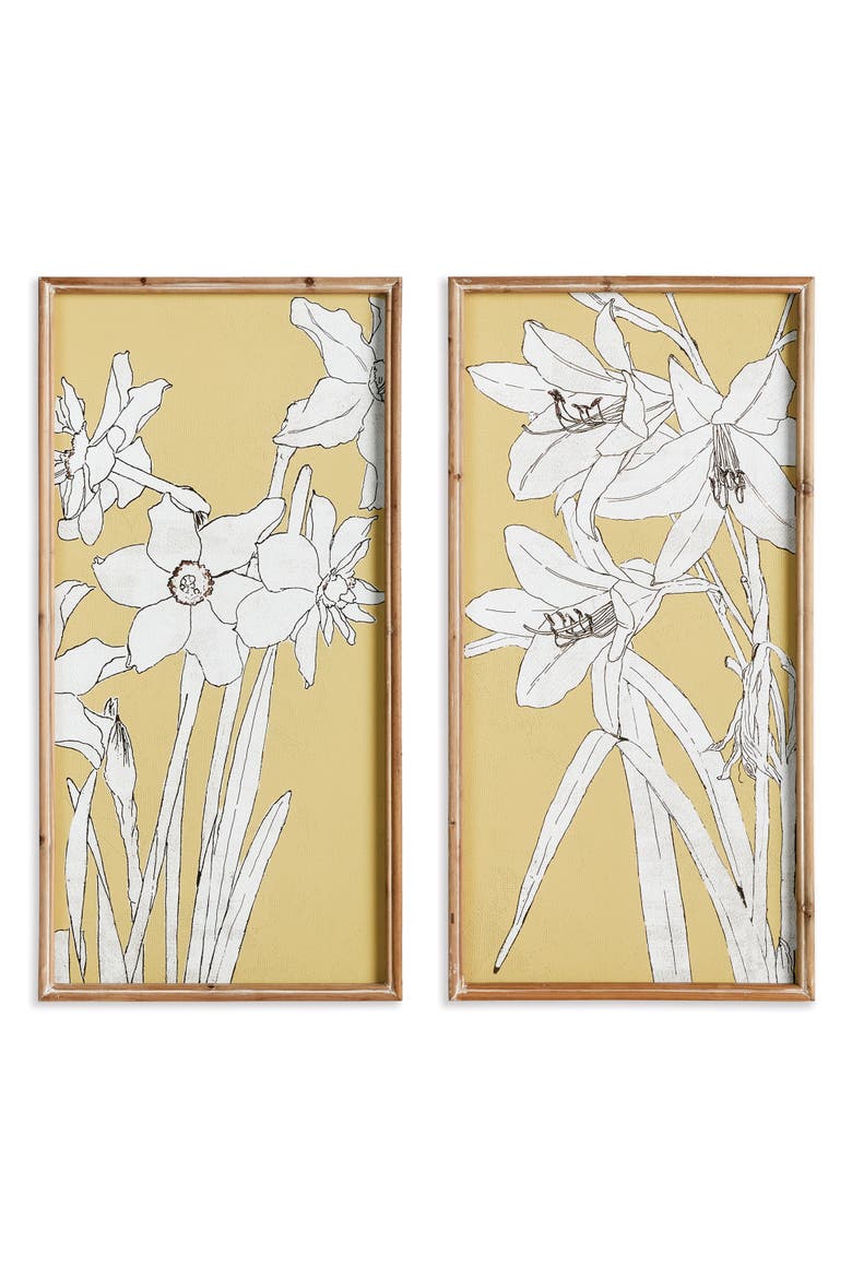 Flowering Amaryllis Prints Set of 2, Main, color, Yellow