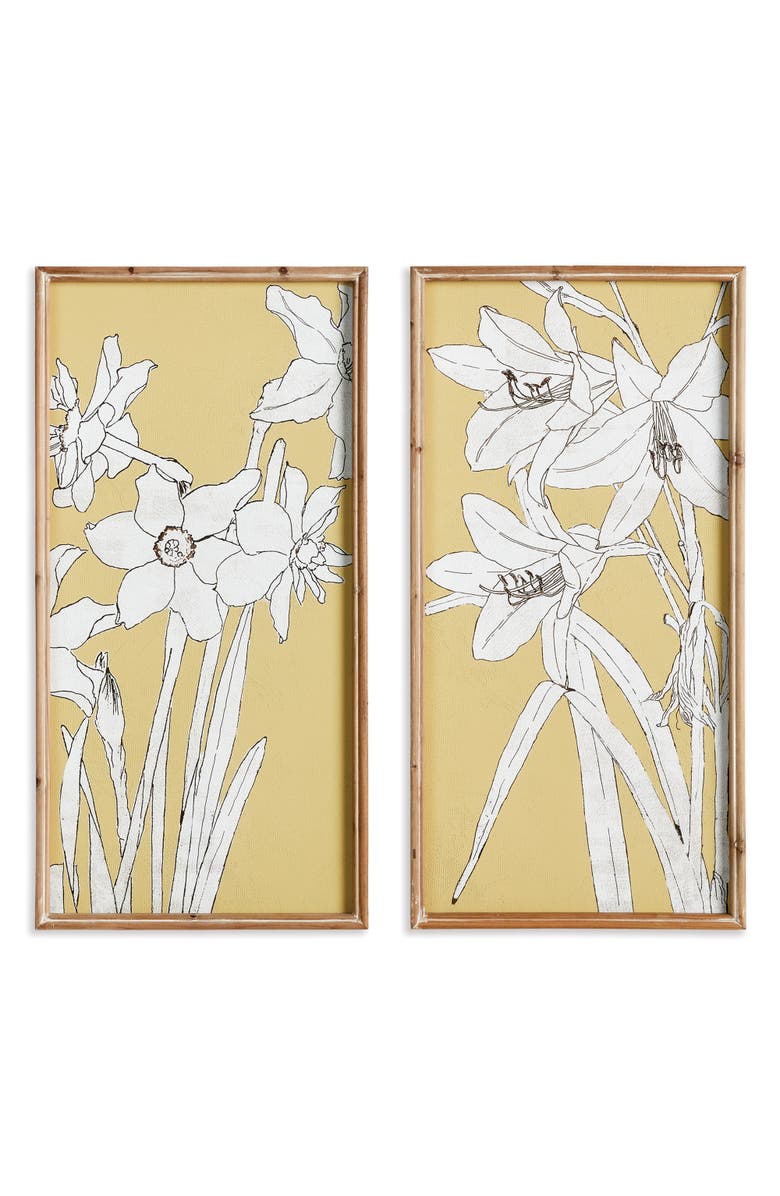 Napa Home & Garden Flowering Amaryllis Prints Set of 2, Main, color, Yellow