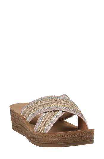 Gc Shoes Robyn Platform Slide Sandal In Gold