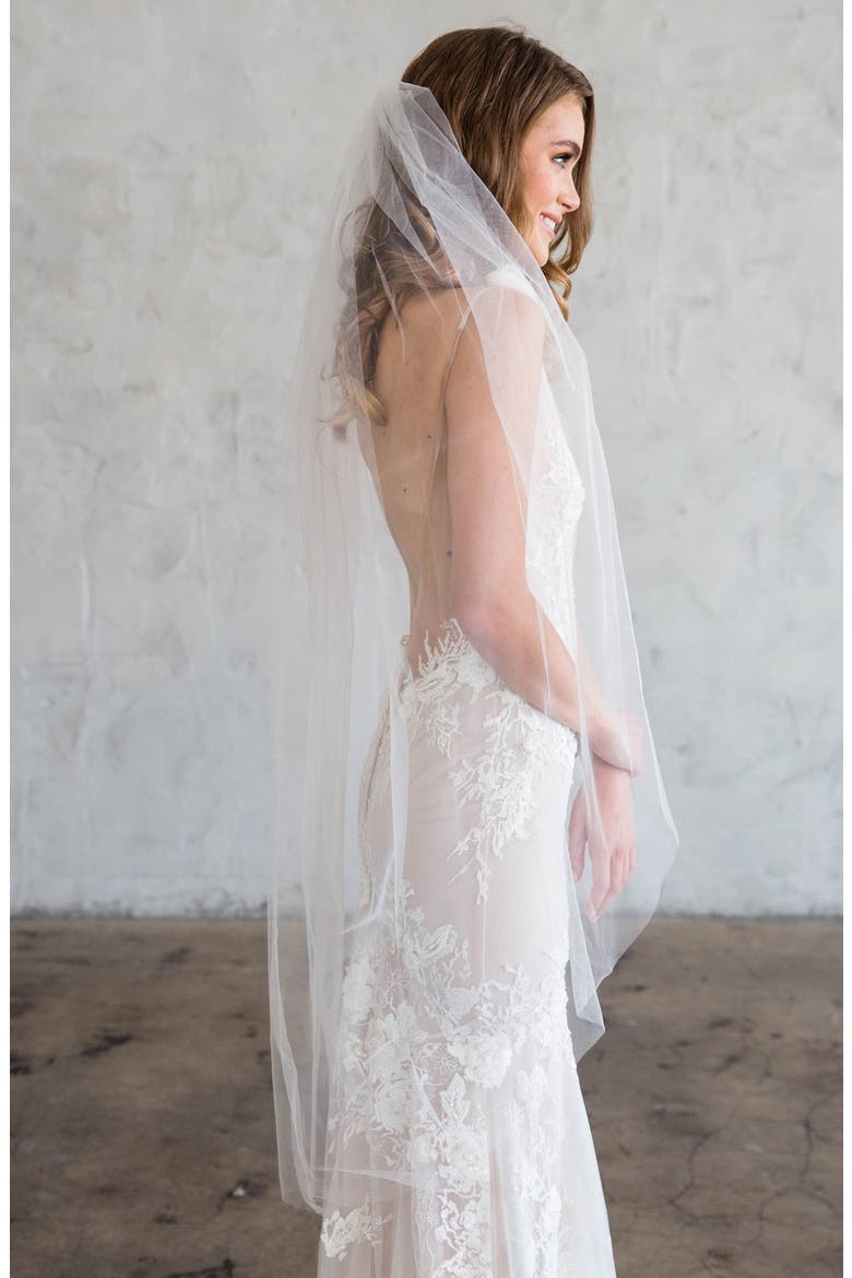 Charlie Tulle Knee Length Veil, Main, color, IVORY
