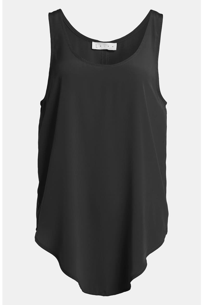 Shirttail Tank, Main, color, BLACK