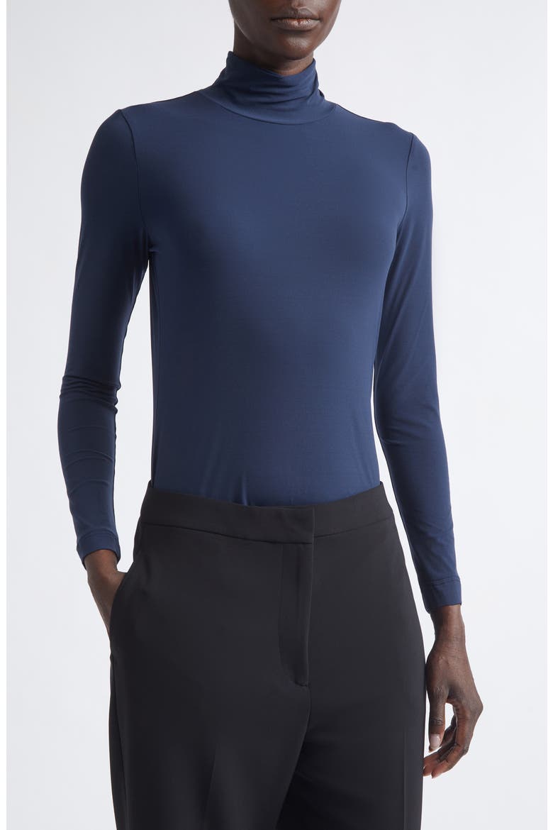 The Nuda Jersey Turtleneck Top, Alternate, color, MIDNIGHT