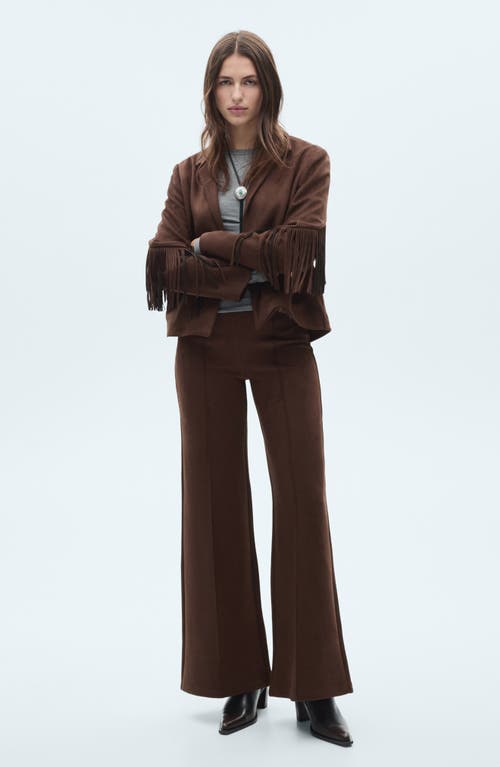 Mango - Veste Franges Similicuir Chocolat - S - Femme In Chocolate