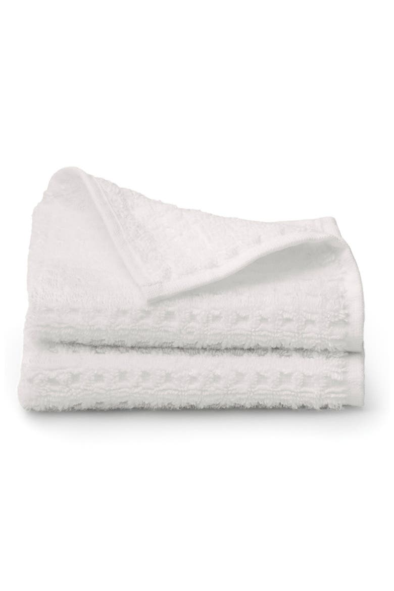 Set Of 2 Turkish Waffle Washcloths, Main, color, WHITE