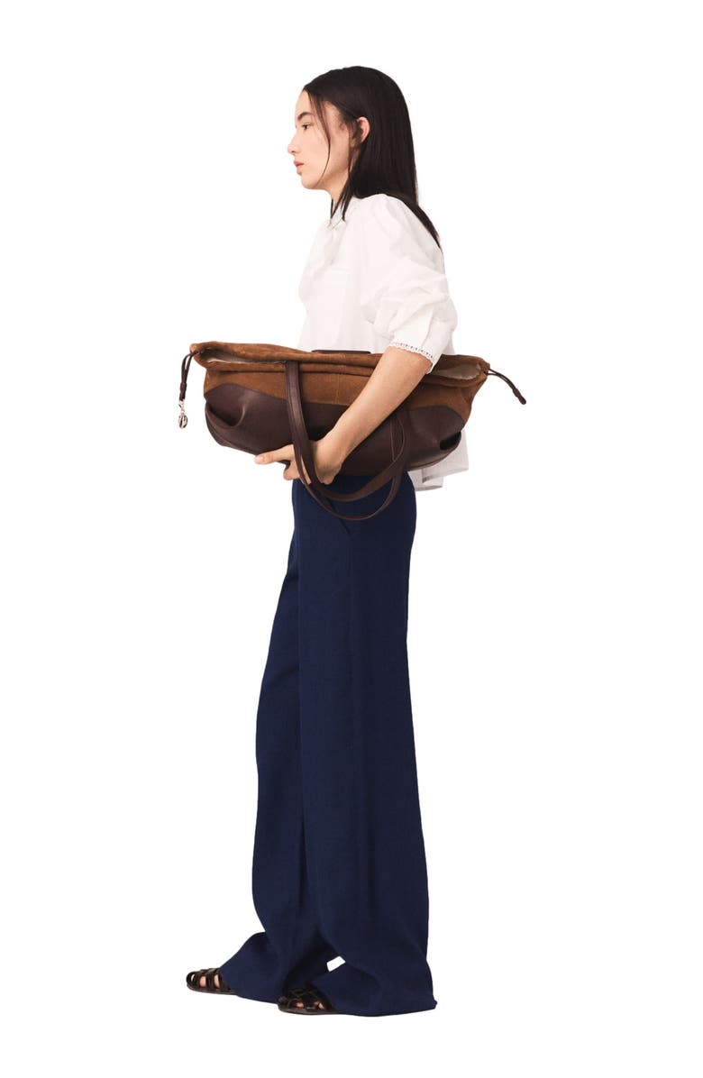 maje Linen-blend sailor trousers, Alternate, color, Navy