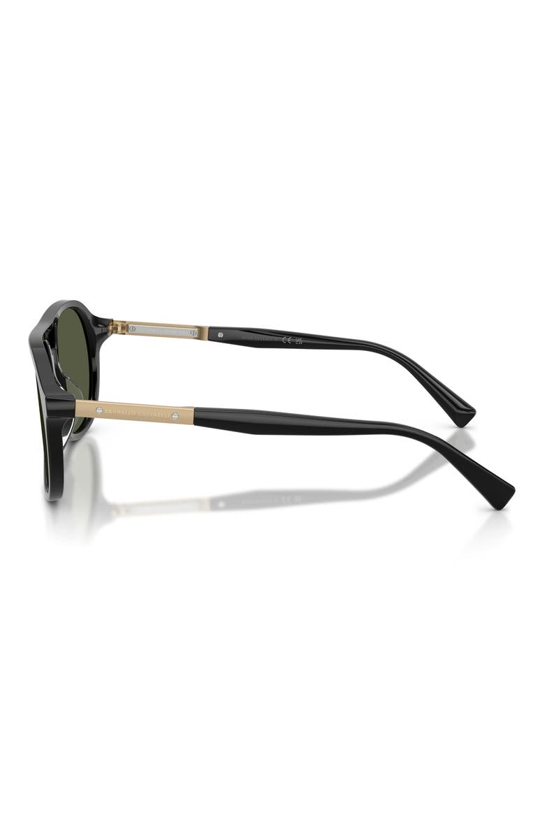 56mm Pilot Sunglasses, Alternate, color, BLACK